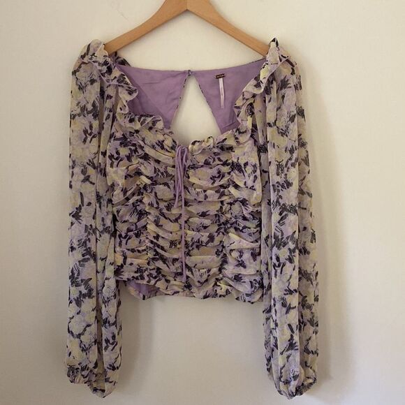 NWT Free People Mabel Printed Blouse - Picture 5 of 15